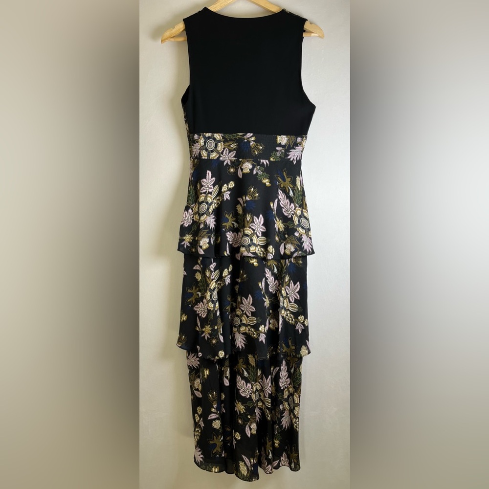 A.L.C “Hayley” tiered floral/black midi dress Women Sz 6 Tiered Silk Midi Dress - Picture 7 of 11